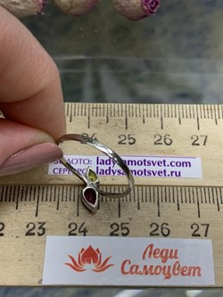 *Кольцо р.18,5 Микс Родолит Хризолит арт. 1095к-201 (вес 1,14 г) - фото 221063 *Кольцо р.18,5 Микс Родолит Хризолит арт. 1095к-201 (вес 1,14 г) - фото 221063