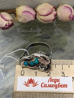 *Кольцо р.18 Бирюза Намибия арт. MVR261TQ-960 (Вес 6,44 г.) - фото 222189 *Кольцо р.18 Бирюза Намибия арт. MVR261TQ-960 (Вес 6,44 г.) - фото 222189