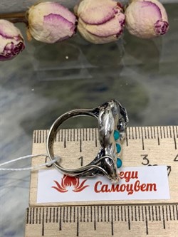 *Кольцо р.18 Бирюза Намибия арт. MVR261TQ-960 (Вес 6,44 г.) - фото 222190 *Кольцо р.18 Бирюза Намибия арт. MVR261TQ-960 (Вес 6,44 г.) - фото 222190