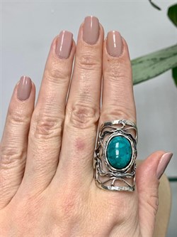 *Кольцо р.18 Бирюза Намибия арт. 01R2464TQ-483 (Вес 10,23 г.) - фото 222192