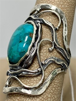 *Кольцо р.18 Бирюза Намибия арт. 01R2464TQ-483 (Вес 10,23 г.) - фото 222196