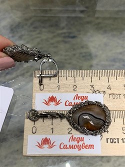 *Серьги Агат Ботсвана Арт 2299 Вес 14.22 г - фото 222275 *Серьги Агат Ботсвана Арт 2299 Вес 14.22 г - фото 222275