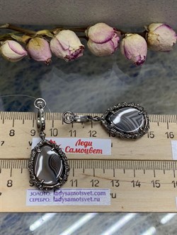 *Серьги Агат Ботсвана Арт 2299 Вес 14.22 г - фото 222277 *Серьги Агат Ботсвана Арт 2299 Вес 14.22 г - фото 222277