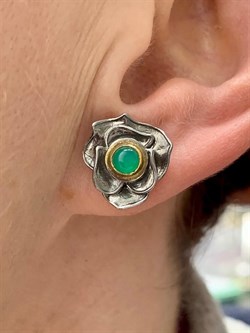 *Пусеты Зеленый Агат Арт 2275 Вес 4,54 г - фото 222304 *Пусеты Зеленый Агат Арт 2275 Вес 4,54 г - фото 222304