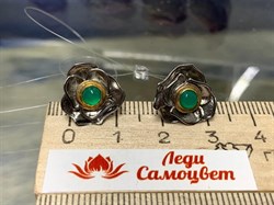 *Пусеты Зеленый Агат Арт 2275 Вес 4,54 г - фото 222305 *Пусеты Зеленый Агат Арт 2275 Вес 4,54 г - фото 222305