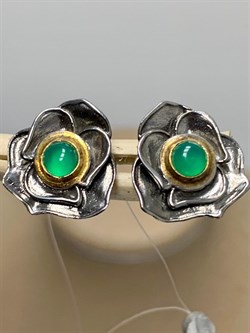 *Пусеты Зеленый Агат Арт 2275 Вес 4,54 г - фото 222308 *Пусеты Зеленый Агат Арт 2275 Вес 4,54 г - фото 222308