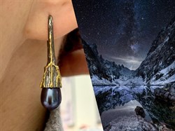 *Серьги Петли Черный Жемчуг Арт 2095-10,12 Вес 10,12 г - фото 222311 *Серьги Петли Черный Жемчуг Арт 2095-10,12 Вес 10,12 г - фото 222311