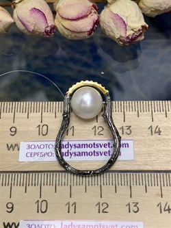 *Кольцо р.18 Белый Жемчуг Черная Шпинель Арт 1702 Вес 5,29 г - фото 222324 *Кольцо р.18 Белый Жемчуг Черная Шпинель Арт 1702 Вес 5,29 г - фото 222324