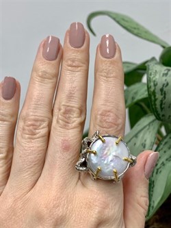 *Кольцо р.18,25 Белый Жемчуг Барокко Арт 1118-440 Вес 18,27 г - фото 222340 *Кольцо р.18,25 Белый Жемчуг Барокко Арт 1118-440 Вес 18,27 г - фото 222340