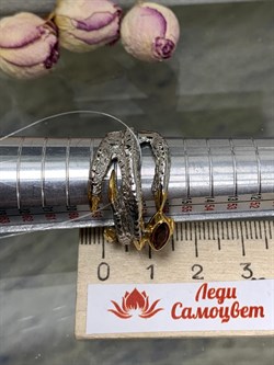 *Кольцо р.18 Лапка Гранат Пироп АРТ 1169 Вес 10 г - фото 222368