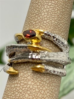 *Кольцо р.18 Лапка Гранат Пироп АРТ 1169 Вес 10 г - фото 222369