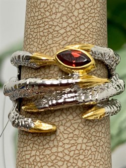*Кольцо р.18 Лапка Гранат Пироп АРТ 1169 Вес 10 г - фото 222370