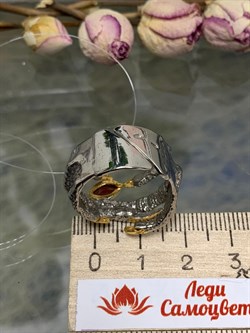 *Кольцо р.18 Лапка Гранат Пироп АРТ 1169 Вес 10 г - фото 222373