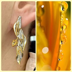 *Серьги Цитрин Урал Арт 2191 Вес 10,49 г - фото 222505