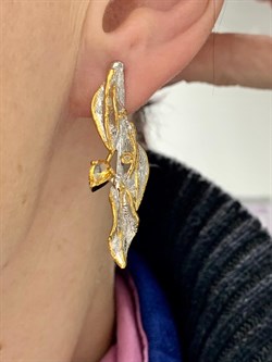 *Серьги Цитрин Урал Арт 2191 Вес 10,49 г - фото 222514