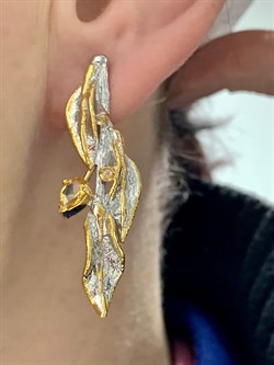 *Серьги Цитрин Урал Арт 2191 Вес 10,49 г - фото 222515