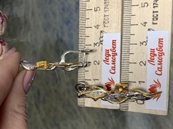 *Серьги Цитрин Урал Арт 2191 Вес 10,49 г - фото 222516