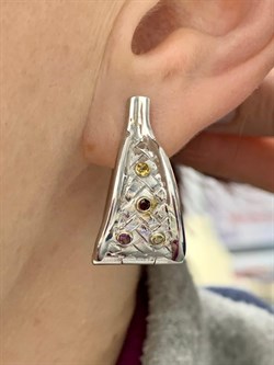 *Серьги Аметист Гранат Хризолит Дымчатый Кварц Арт 2185-831 Вес 13,68 г - фото 222600 *Серьги Аметист Гранат Хризолит Дымчатый Кварц Арт 2185-831 Вес 13,68 г - фото 222600