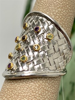 *Кольцо р.19 Аметист Гранат Хризолит Дымчатый Кварц Арт 1533-562 Вес 8,67 г - фото 222609 *Кольцо р.19 Аметист Гранат Хризолит Дымчатый Кварц Арт 1533-562 Вес 8,67 г - фото 222609