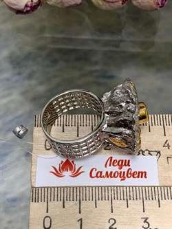 *Кольцо р.18,25 Хризолит Урал АРТ 1224-496 Вес 13,88 г - фото 222732