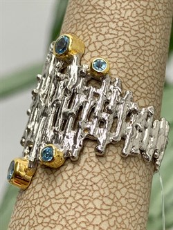 *Кольцо р.18 Голубой Топаз Арт 12095 Вес 4,93 г - фото 222790 *Кольцо р.18 Голубой Топаз Арт 12095 Вес 4,93 г - фото 222790