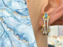 *Серьги Голубой Топаз Арт 2123 Вес 8,18 г - фото 222794 *Серьги Голубой Топаз Арт 2123 Вес 8,18 г - фото 222794