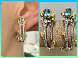 *Серьги Голубой Топаз Арт 2123 Вес 8,18 г - фото 222795 *Серьги Голубой Топаз Арт 2123 Вес 8,18 г - фото 222795