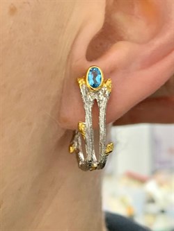 *Серьги Голубой Топаз Арт 2123 Вес 8,18 г - фото 222798 *Серьги Голубой Топаз Арт 2123 Вес 8,18 г - фото 222798