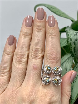 *Кольцо р.18,5 Голубой Топаз Арт 1890-162 Вес 9,64 г - фото 222821