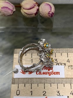 *Кольцо р.18,5 Голубой Топаз Арт 1890-162 Вес 9,64 г - фото 222824