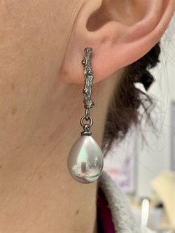 *Серьги Серебристый Перламутр Арт 2176-240 Вес 9,75 г - фото 222882 *Серьги Серебристый Перламутр Арт 2176-240 Вес 9,75 г - фото 222882