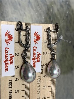 *Серьги Серебристый Перламутр Арт 2176-240 Вес 9,75 г - фото 222883 *Серьги Серебристый Перламутр Арт 2176-240 Вес 9,75 г - фото 222883