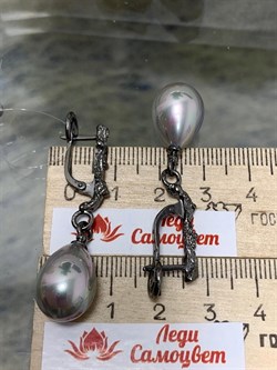 *Серьги Серебристый Перламутр Арт 2176-240 Вес 9,75 г - фото 222884 *Серьги Серебристый Перламутр Арт 2176-240 Вес 9,75 г - фото 222884