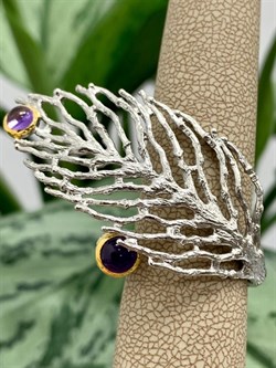 *Кольцо р.17 Аметист Арт 1411-аметист Вес 9,68 г - фото 222942