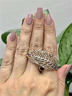 *Кольцо р.17 Аметист Арт 1411-аметист Вес 9,68 г - фото 222943