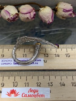 *Кольцо р.17 Аметист Арт 1411-аметист Вес 9,68 г - фото 222950