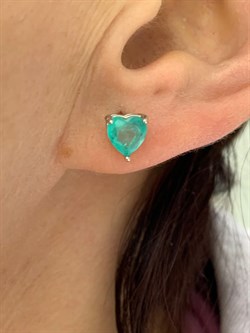 *Пусеты Сердце Мятный Кварц арт. С-3932рс4135-670 (Вес 1,73 г) - фото 222955 *Пусеты Сердце Мятный Кварц арт. С-3932рс4135-670 (Вес 1,73 г) - фото 222955