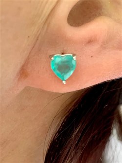 *Пусеты Сердце Мятный Кварц арт. С-3932рс4135-670 (Вес 1,73 г) - фото 222956 *Пусеты Сердце Мятный Кварц арт. С-3932рс4135-670 (Вес 1,73 г) - фото 222956