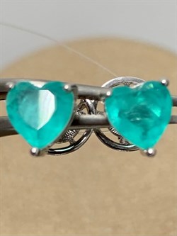 *Пусеты Сердце Мятный Кварц арт. С-3932рс4135-670 (Вес 1,73 г) - фото 222959 *Пусеты Сердце Мятный Кварц арт. С-3932рс4135-670 (Вес 1,73 г) - фото 222959