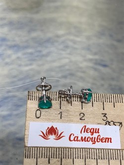 *Пусеты Сердце Мятный Кварц арт. С-3932рс4135-670 (Вес 1,73 г) - фото 222963 *Пусеты Сердце Мятный Кварц арт. С-3932рс4135-670 (Вес 1,73 г) - фото 222963