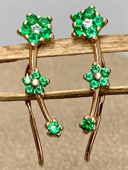 *Серьги Каффы Зеленый Фианит арт. п7-519-3з232-990 Вес 0,93 г - фото 223014 *Серьги Каффы Зеленый Фианит арт. п7-519-3з232-990 Вес 0,93 г - фото 223014