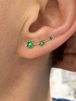 *Серьги Каффы Зеленый Фианит арт. п7-519-3з232-990 Вес 0,93 г - фото 223020 *Серьги Каффы Зеленый Фианит арт. п7-519-3з232-990 Вес 0,93 г - фото 223020