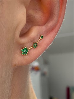 *Серьги Каффы Зеленый Фианит арт. п7-519-3з232-990 Вес 0,93 г - фото 223021 *Серьги Каффы Зеленый Фианит арт. п7-519-3з232-990 Вес 0,93 г - фото 223021