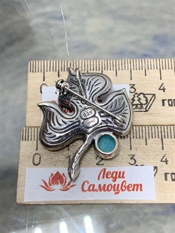 *Брошь-Кулон Микс Марказит Амазонит арт. Р 647-795 вес 9,67 г - фото 223550 *Брошь-Кулон Микс Марказит Амазонит арт. Р 647-795 вес 9,67 г - фото 223550