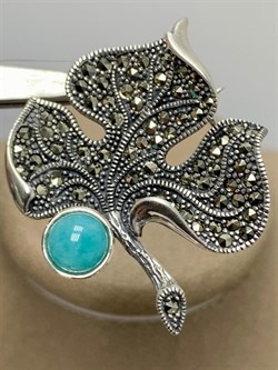 *Брошь-Кулон Микс Марказит Амазонит арт. Р 647-795 вес 9,67 г - фото 223551 *Брошь-Кулон Микс Марказит Амазонит арт. Р 647-795 вес 9,67 г - фото 223551