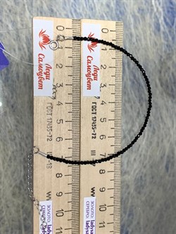 *Браслет р.17 Черная Шпинель арт. Бр-01р черный-035 Вес 1,4 г - фото 223800