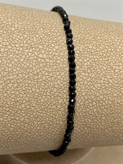 *Браслет р.17 Черная Шпинель арт. Бр-01р черный-035 Вес 1,4 г - фото 223801