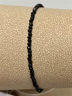 *Браслет р.17 Черная Шпинель арт. Бр-01р черный-035 Вес 1,4 г - фото 223802