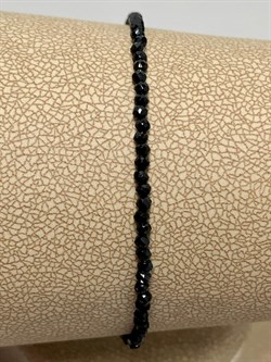 *Браслет р.17 Черная Шпинель арт. Бр-01р черный-035 Вес 1,4 г - фото 223804