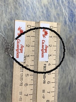 *Браслет р.17 Черная Шпинель арт. Бр-01р черный-035 Вес 1,4 г - фото 223805